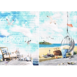 Papier ryżowy Ciao Bella A4 21*29,7cm   CBRP106, wakacje, plaża, morskie